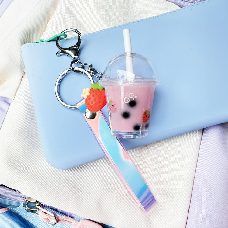 Bag Charm Kit - Strawberry Bubble Tea
