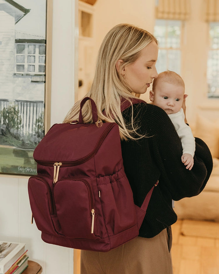 Signature Nappy Backpack - Mulberry Nylon