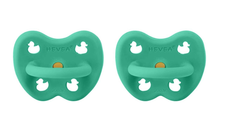 Hevea | Round Pacifier| Green | 2-Pack | 3-36 Months