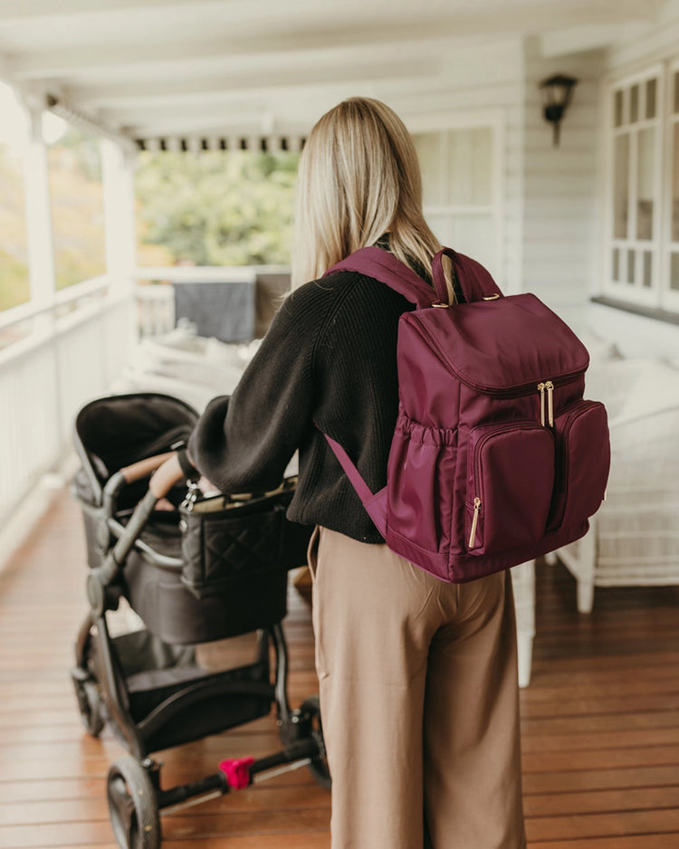 Signature Nappy Backpack - Mulberry Nylon