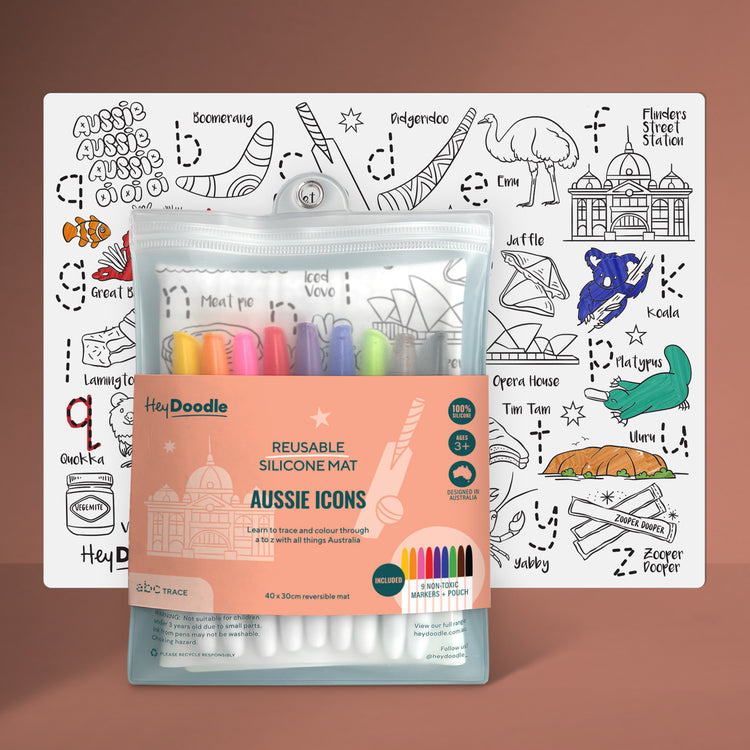 Aussie Icons Reusable Silicone Colouring Mat