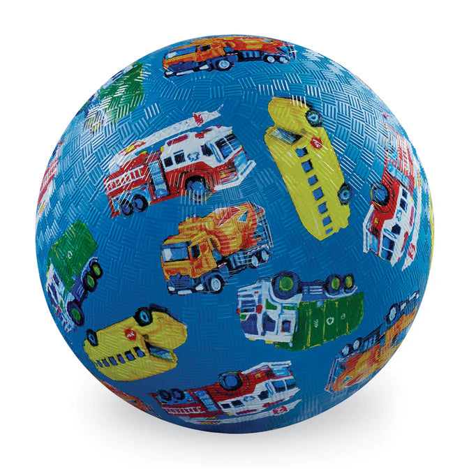 7 Inch Playground Ball - City Vehicles (Blue)