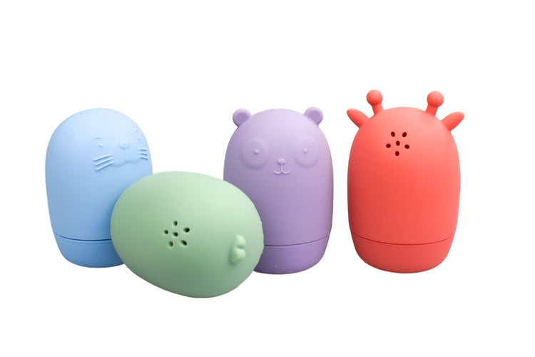 Silicone Safari Splash Animal Pourers - 4 pcs - Brights