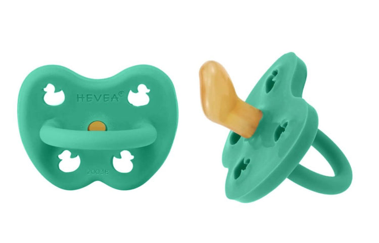 Hevea | Round Pacifier| Green | 2-Pack | 3-36 Months