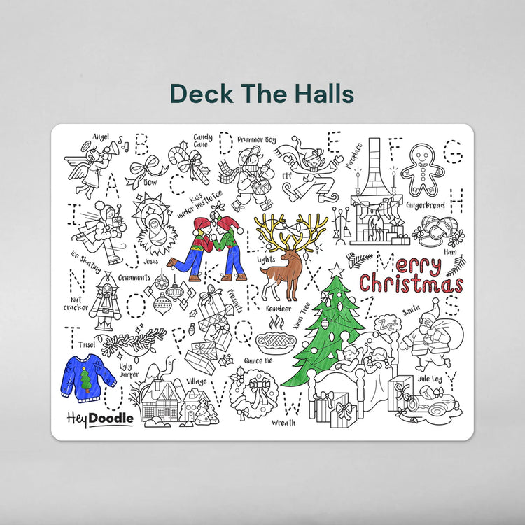 Deck The Halls Reusable Silicone Colouring Mat