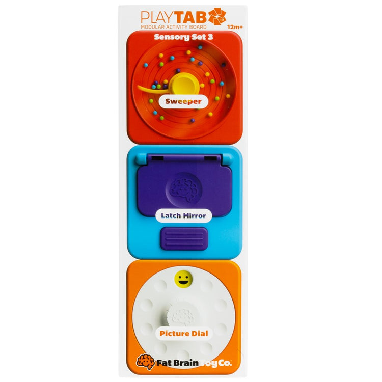 PlayTab Sensory Set 3 - Latch Mirror, Picture Dial, Sweeper Tile