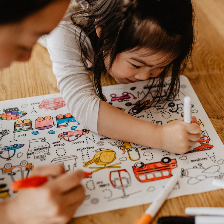 Toot Toot Honk Reusable Silicone Colouring Mat