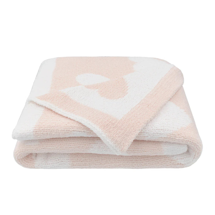 Living Textiles Chenille Baby Blanket Pink Hearts