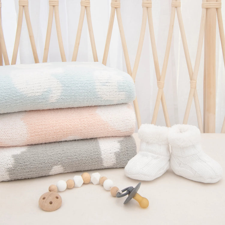 Living Textiles Chenille Baby Blanket Pink Hearts
