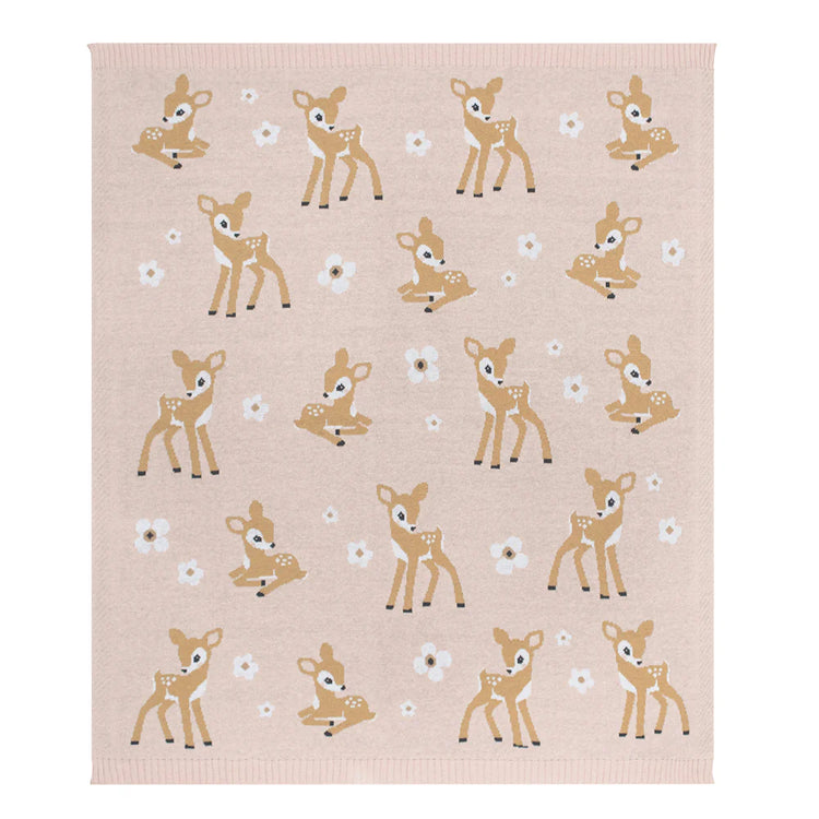 100% Cotton Whimsical Blush Fawn Baby Blanket
