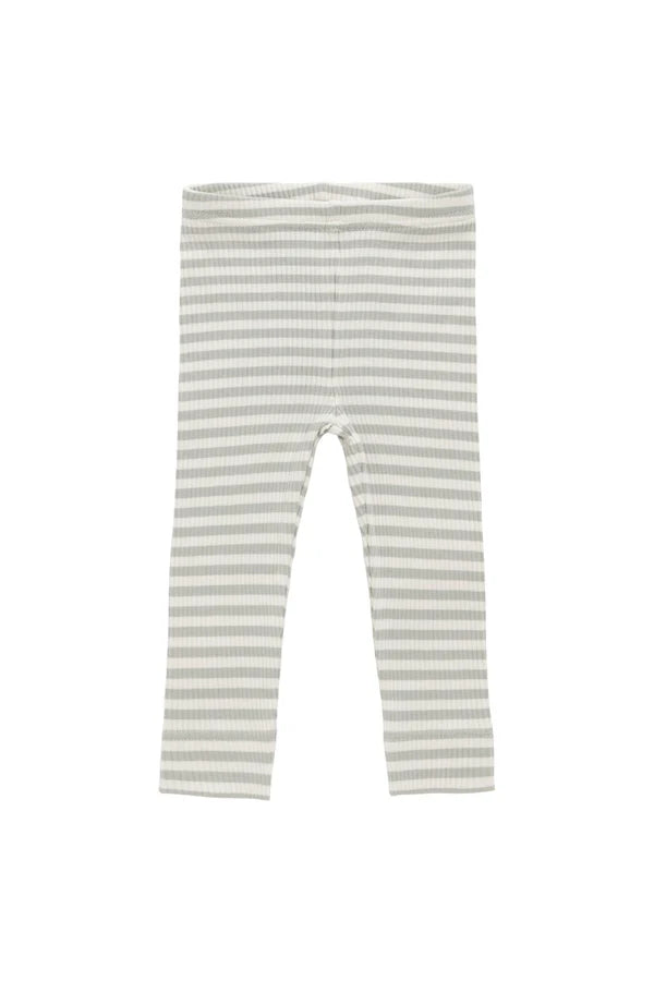 Organic Cotton Modal Legging - Slim Stripe Raindance/Cloud