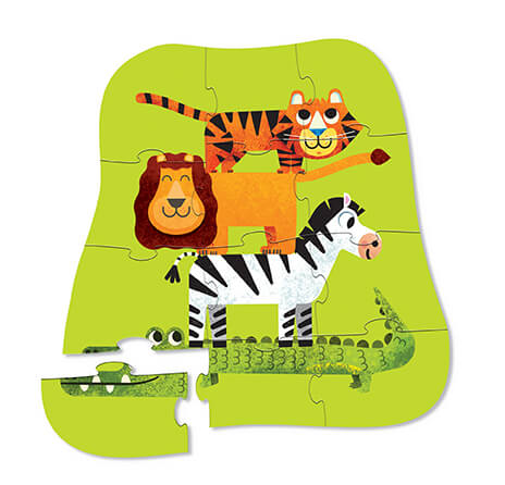 12 Piece Mini Puzzle - Jungle Friends
