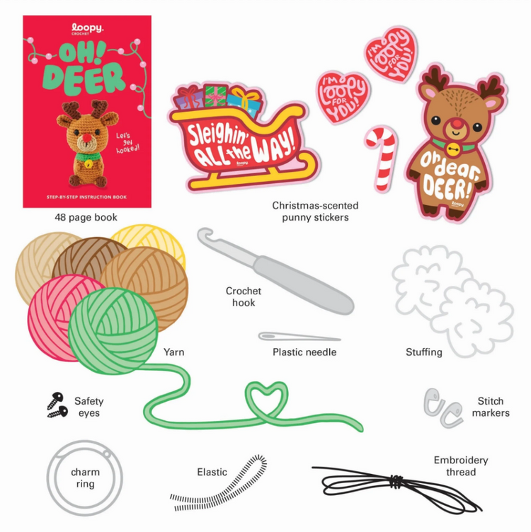 Loopy Crochet Book & Kit - Oh Deer