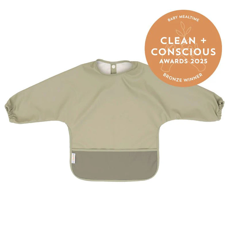Recycled Long Sleeve Smock Bib - Light Sage