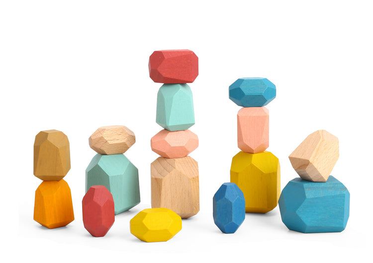 Wooden Stacking Stones - 16 PCS