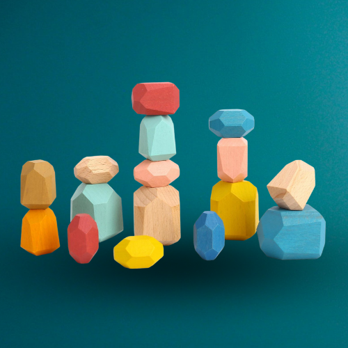 Wooden Stacking Stones - 16 PCS