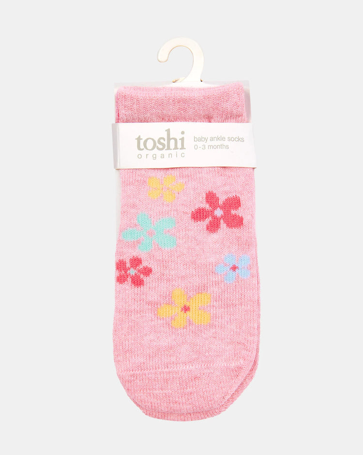 Organic Socks Ankle Jacquard Daisy
