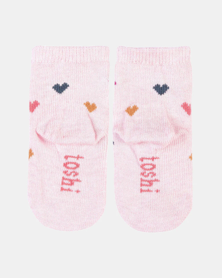 Organic Socks Ankle Jacquard Hearts