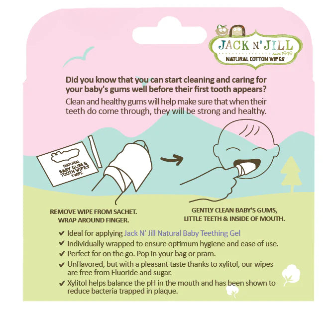 Natural Baby Gum & Tooth Wipes - 25 Pack