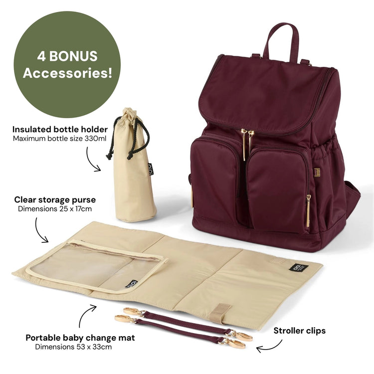 Signature Nappy Backpack - Mulberry Nylon