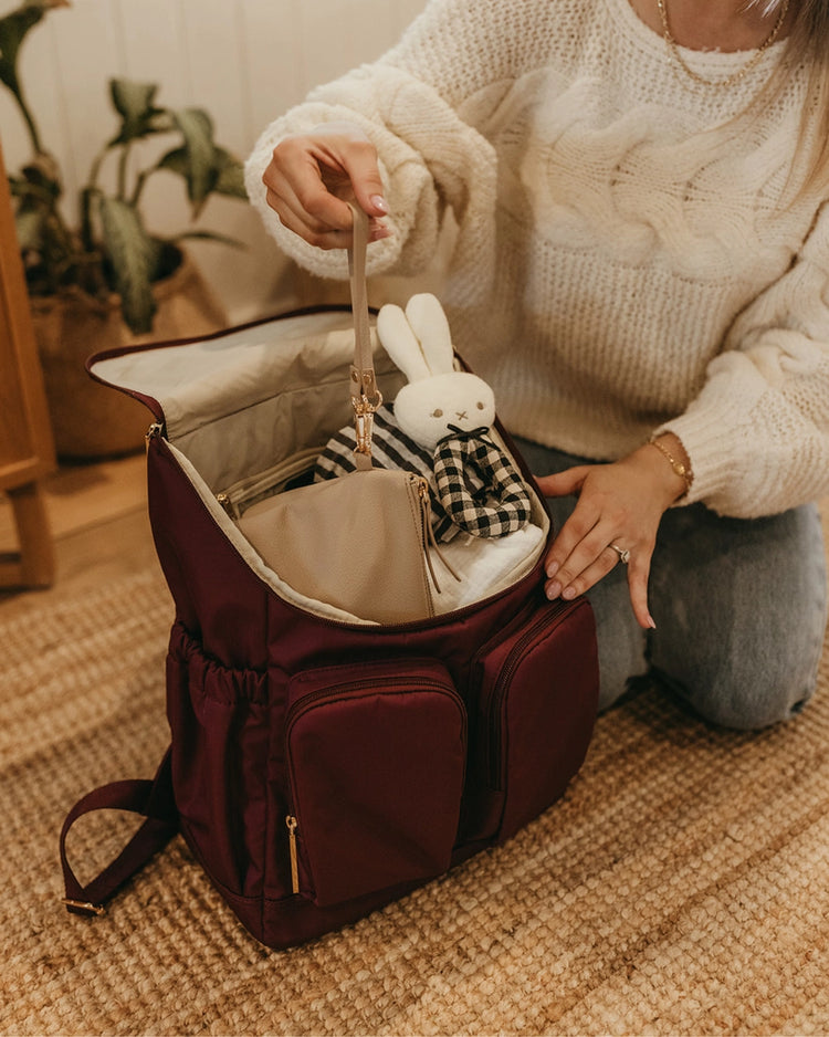Signature Nappy Backpack - Mulberry Nylon