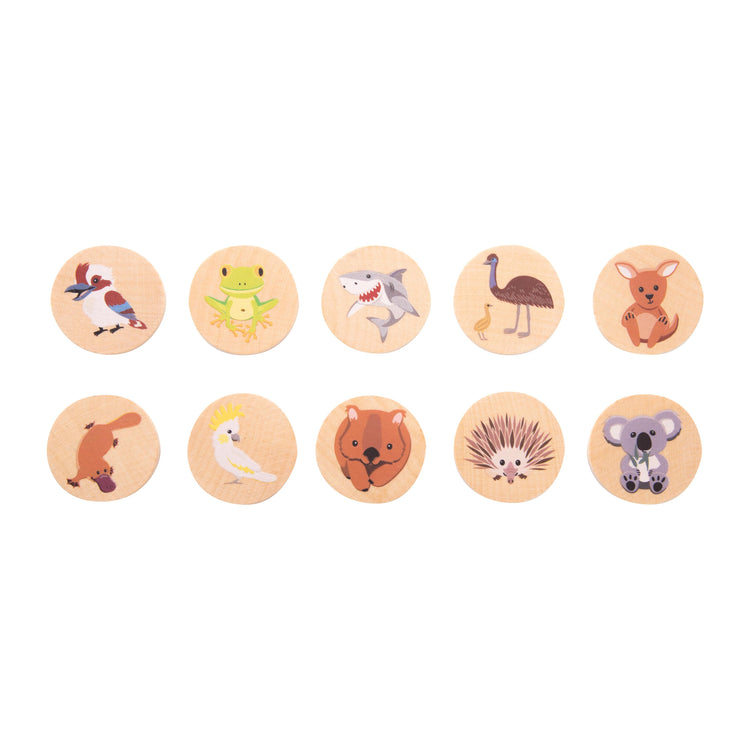The Australian Collection Aussie Animals Wooden Memory Game