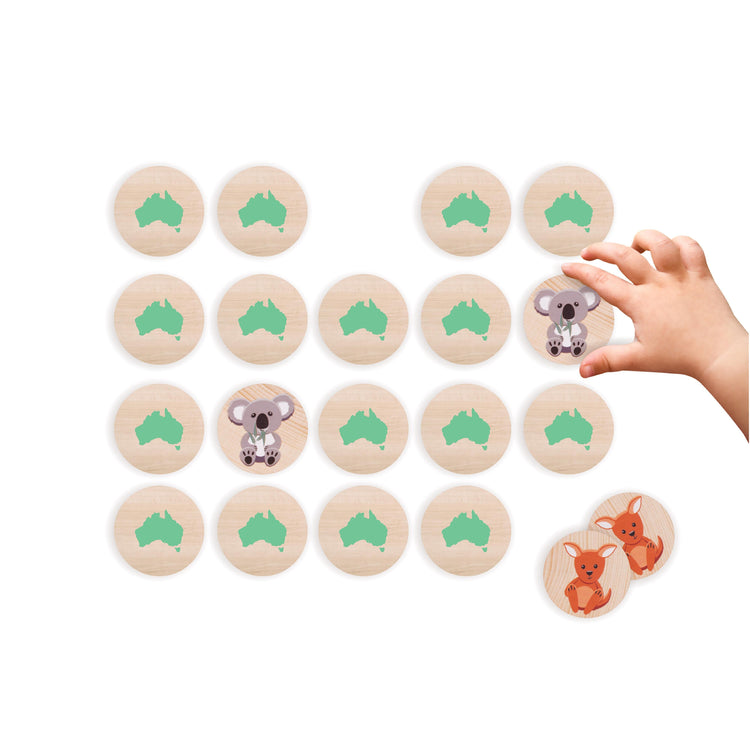 The Australian Collection Aussie Animals Wooden Memory Game