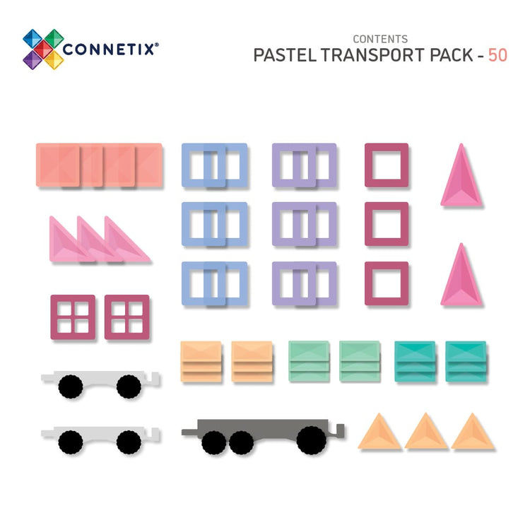 Connetix Tiles - Pastel Transport Pack - 50 pieces
