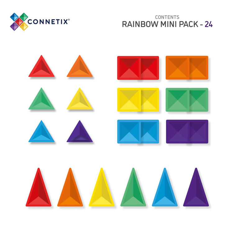Rainbow Mini Pack 24 pc - Connetix Tiles