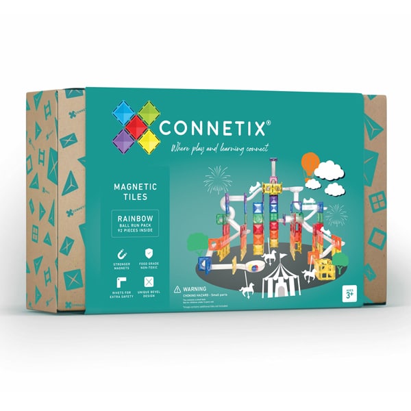 Rainbow Ball Run Pack 92 piece - Connetix Tiles