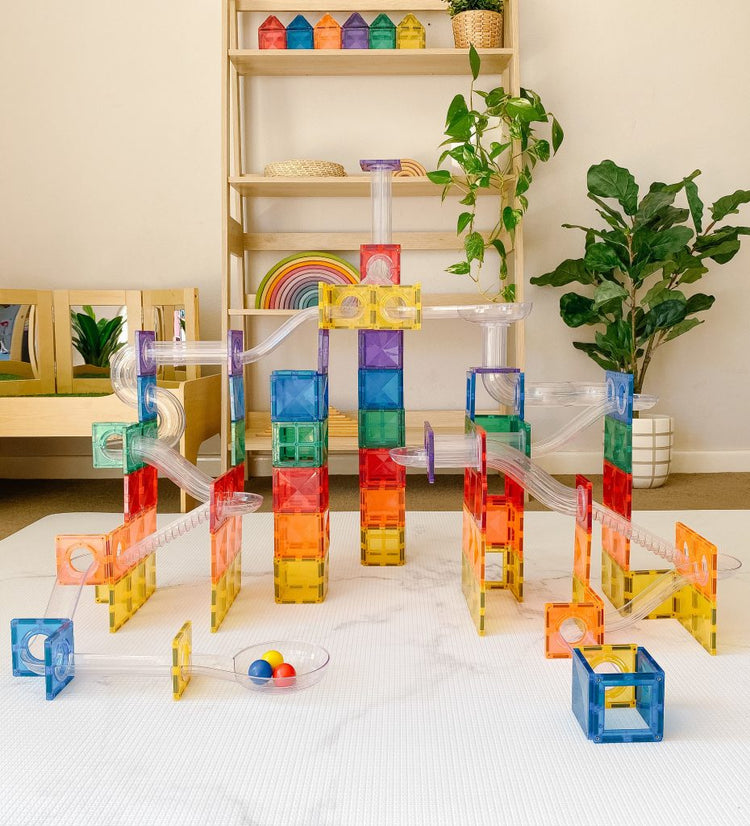 Rainbow Ball Run Pack 92 piece - Connetix Tiles