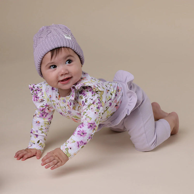 Lavender Organic Baby Knit Beanie