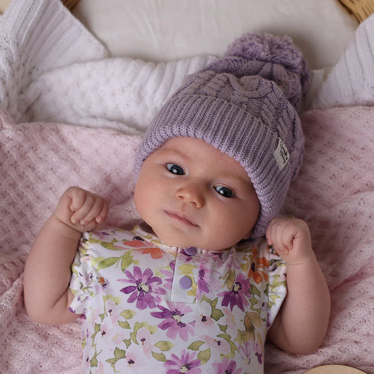 Lavender Organic Baby Knit Beanie