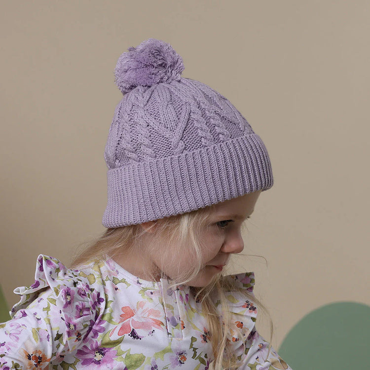 Lavender Organic Baby Knit Beanie