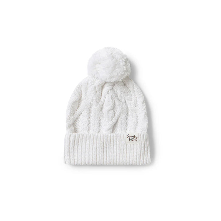 White Organic Baby Knit Beanie