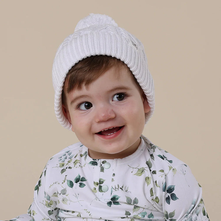 White Organic Baby Knit Beanie