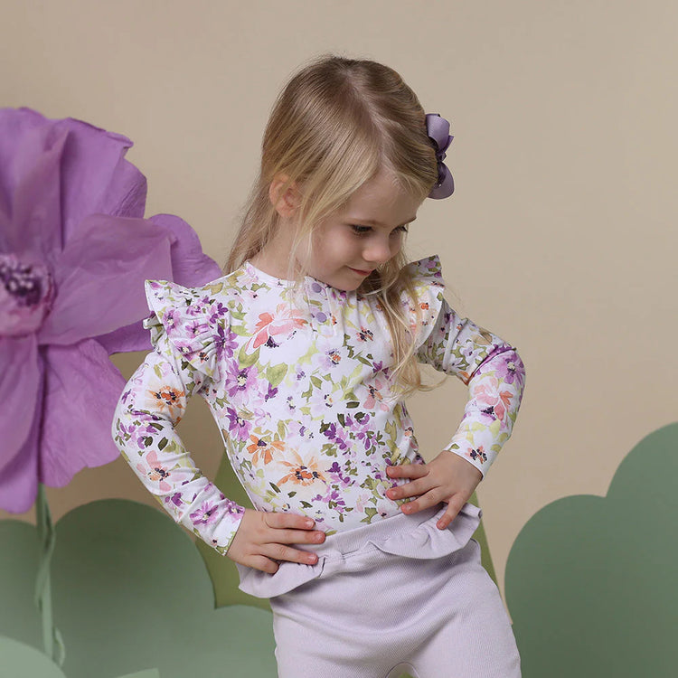 Isla Organic Long Sleeve Top with Frill