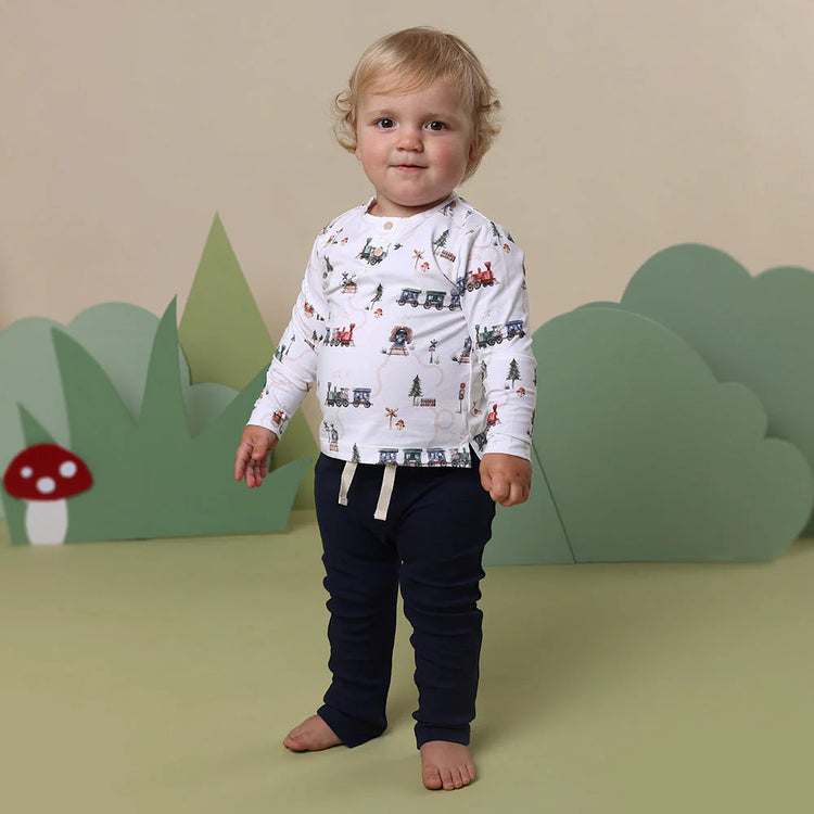 Trains Organic Long Sleeve Top