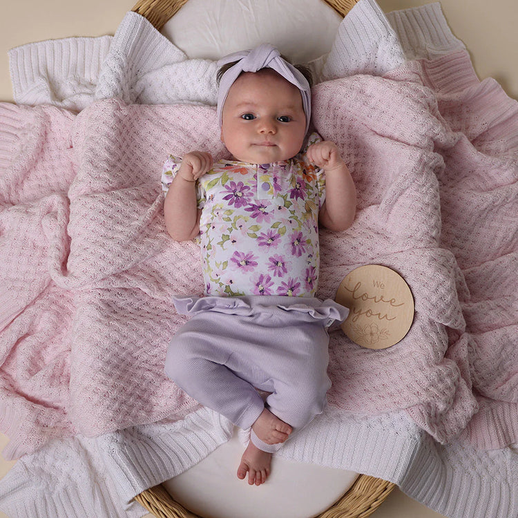 Lavender Organic Pants with Frill