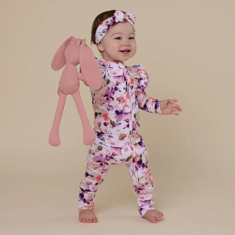Blushing Beauty Organic Snugglesuit Convertible Romper with Frill