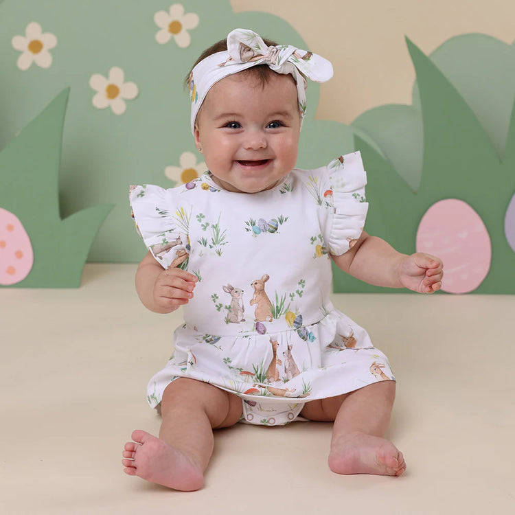 Easter Bunnies Short Sleeve Organic Dress
