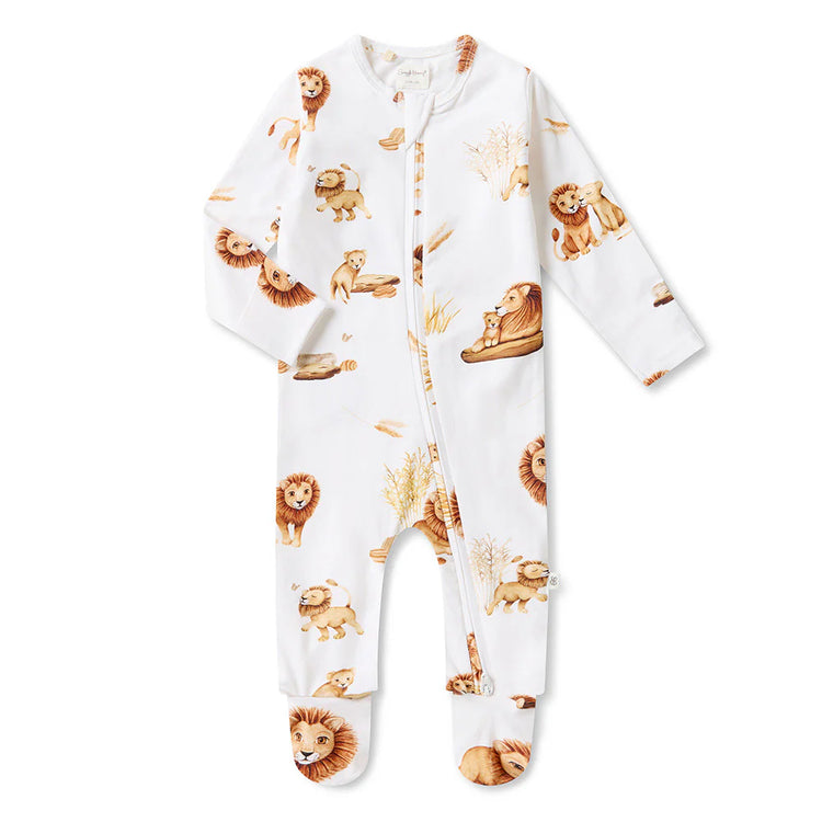 Lion Organic Snuggle Sleepsuit Zip Footie