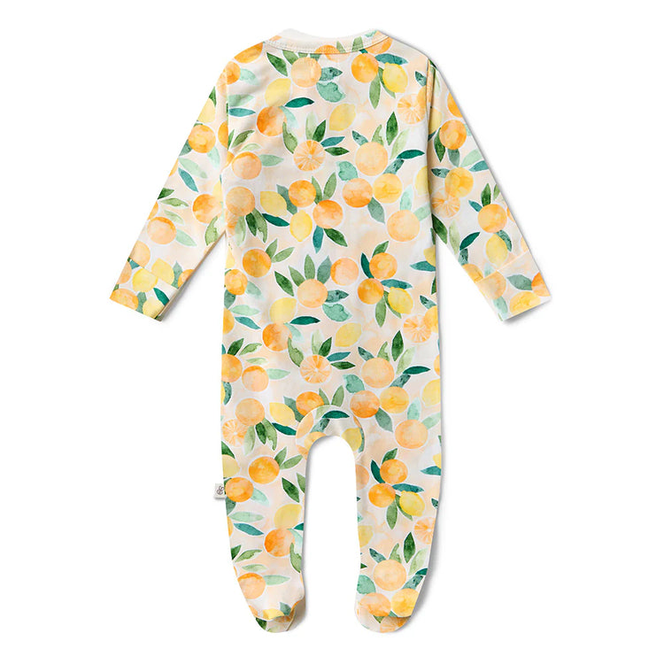 Sunny Citrus Organic Snuggle Sleepsuit Zip Footie