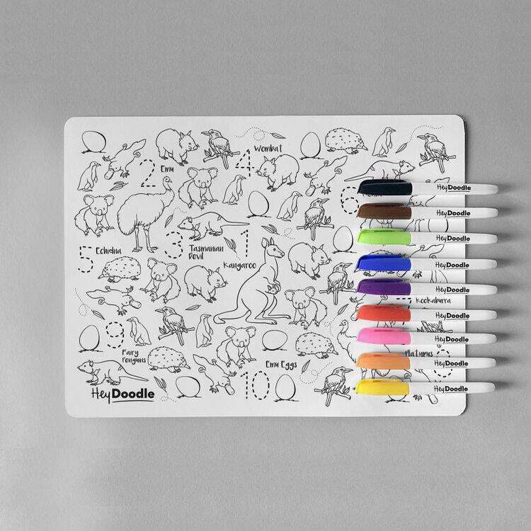 Aussie Animals Reusable Colour-in Placemat
