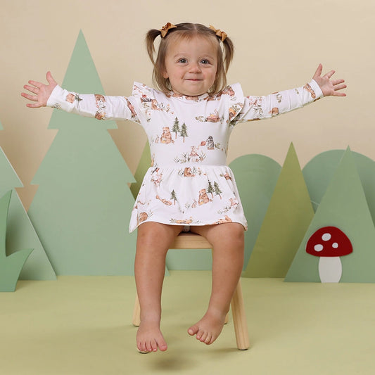 Bears Long Sleeve Organic Dress