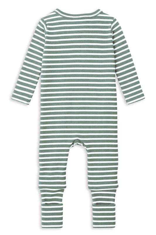 Fern Stripe Zip Romper