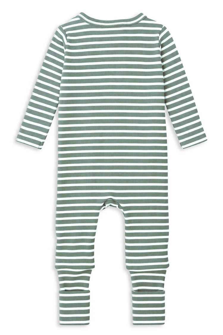 Fern Stripe Zip Romper