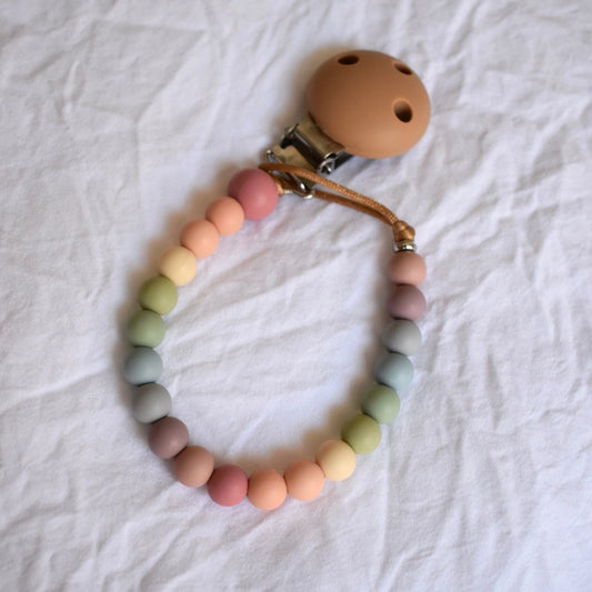 Silicone Dummy Clip - Muted Rainbow | Safety Certified