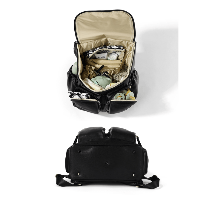 Signature Nappy Backpack - Black Dimple Vegan Leather