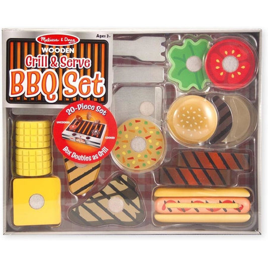 Grill & Serve BBQ Set - Wooden Play Food